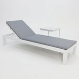 Elba 2pc Sunlounge and Table Setting - White