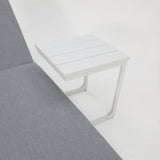 Elba 2pc Sunlounge and Table Setting - White