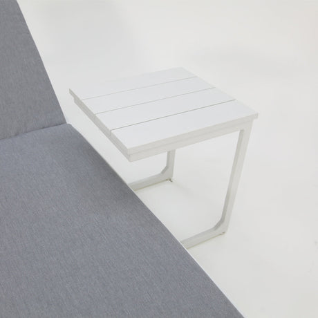 Elba 2pc Sunlounge and Table Setting - White