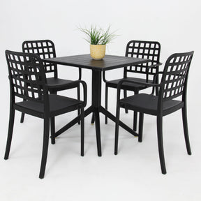 Frankie 5pc Armchair Dining Setting - Black
