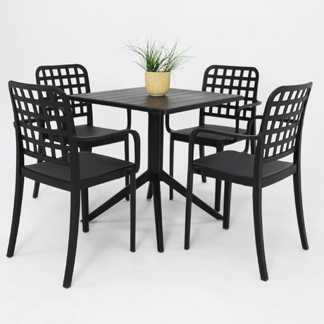 Frankie 5pc Armchair Dining Setting - Black