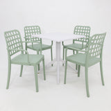 Frankie 5pc Armchair Dining Setting - Green/White