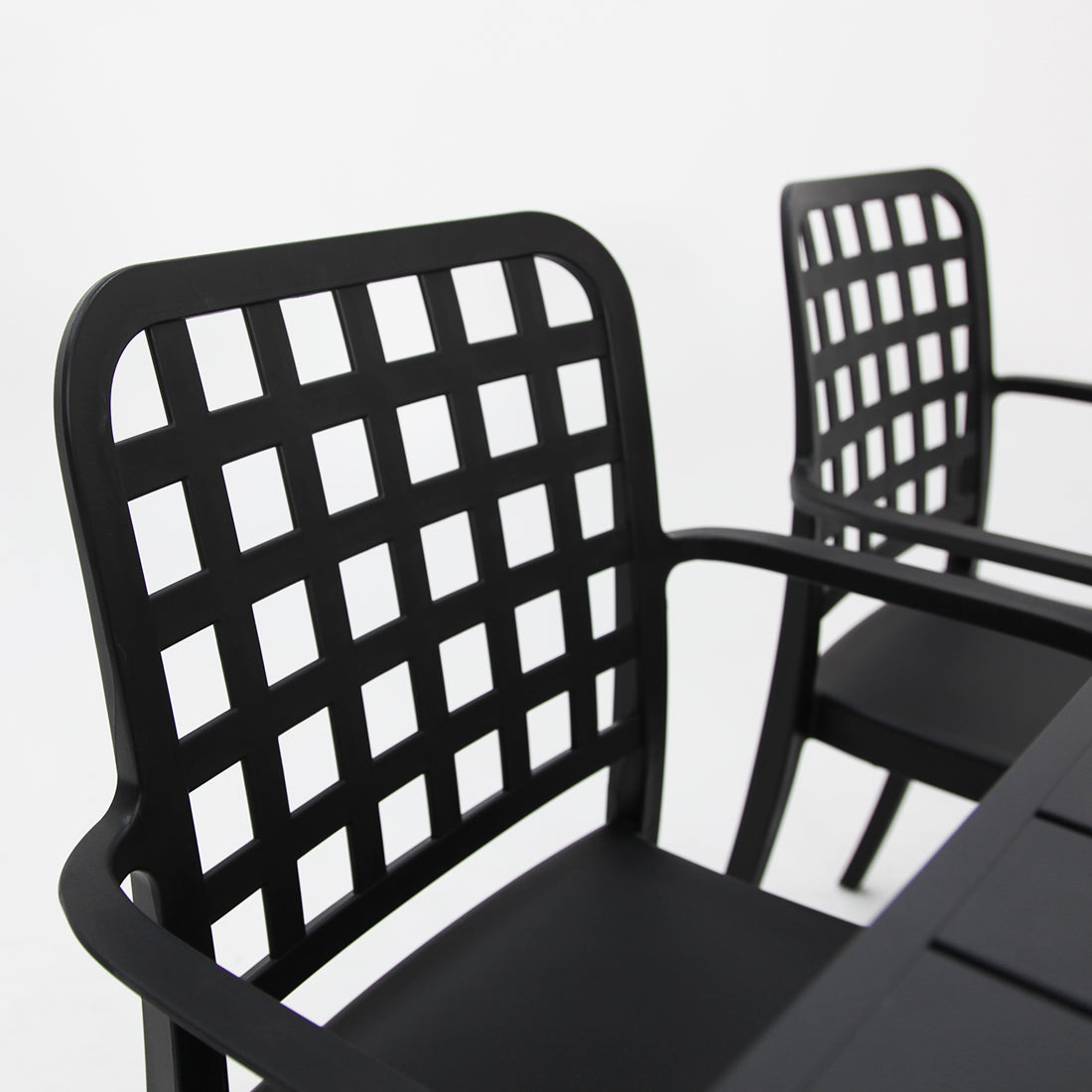 Frankie Azura 7pc Dining Set with Armchairs - Black