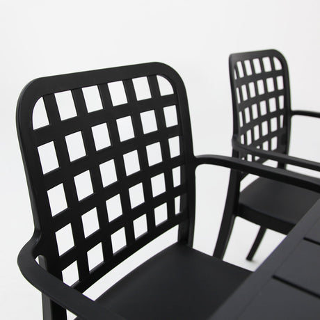 Frankie Azura 7pc Dining Set with Armchairs - Black