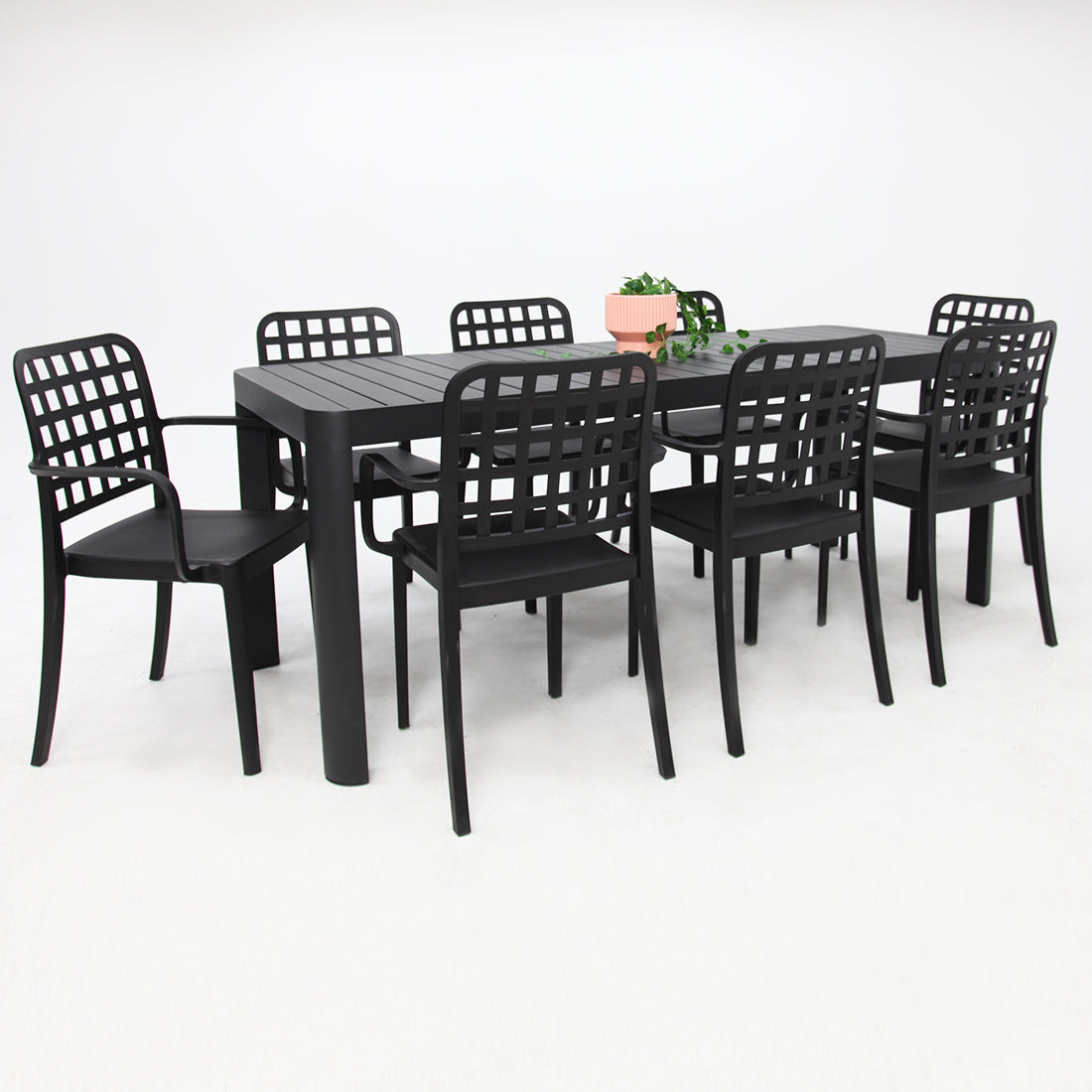 Frankie Azura 9pc Dining Set Armchair - Black