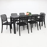 Frankie Azura 9pc Dining Set Armchair - Black