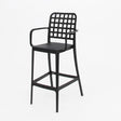 Frankie Resin Barstool with Arms - Black