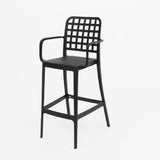 Frankie Resin Barstool with Arms - Black