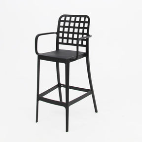 Frankie Resin Barstool with Arms - Black