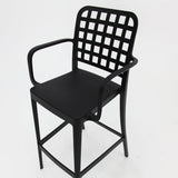 Frankie Resin Barstool with Arms - Black