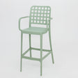 Frankie Resin Barstool with Arms - Green