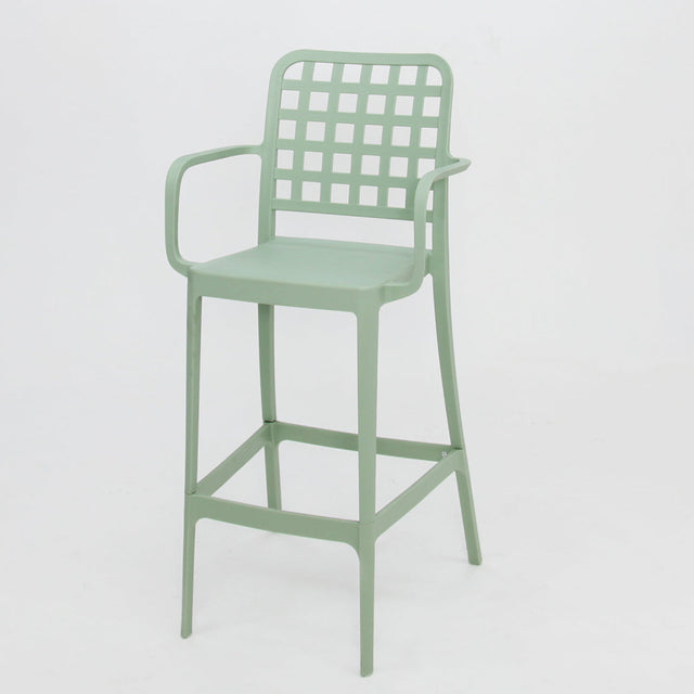 Frankie Resin Barstool with Arms - Green