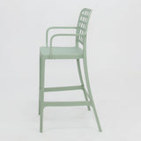 Frankie Resin Barstool with Arms - Green