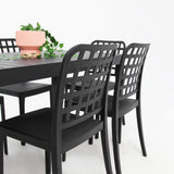 Frankie Azura 7pc Dining Set Armless - Black