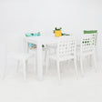 Frankie Azura 7pc Dining Set Armless - White