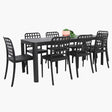 Frankie Azura 9pc Dining Set ARMLESS - Black