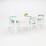 Frankie Azura 9pc Dining Set ARMLESS - White