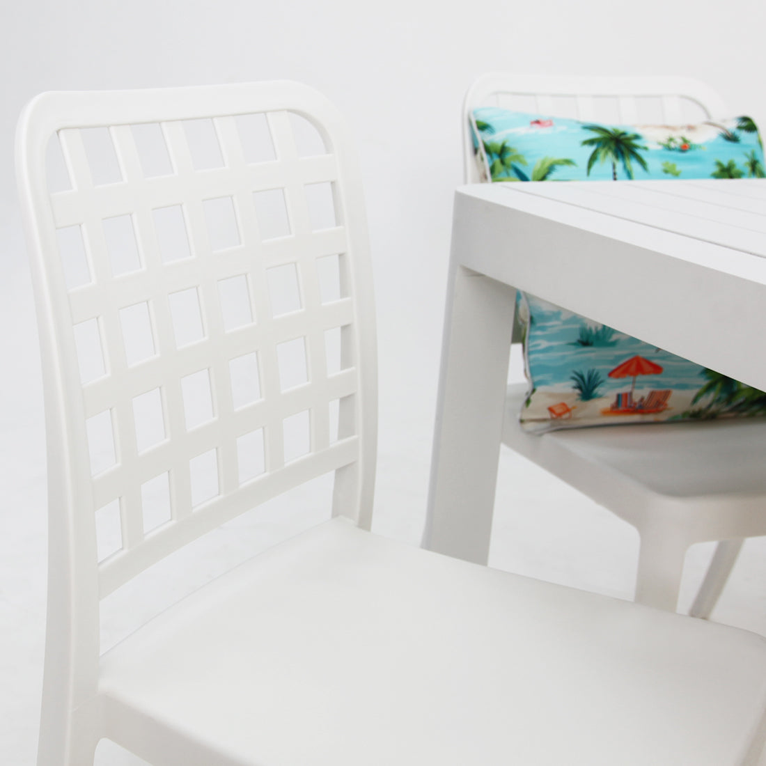 Frankie Azura 9pc Dining Set ARMLESS - White