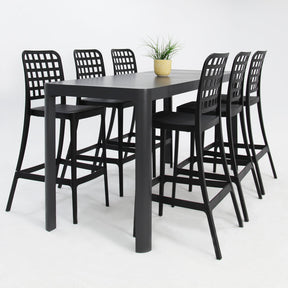 Frankie Remix 7pc Bar Set Armless - Black