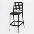 Frankie Resin Armless Barstool Chair - Black