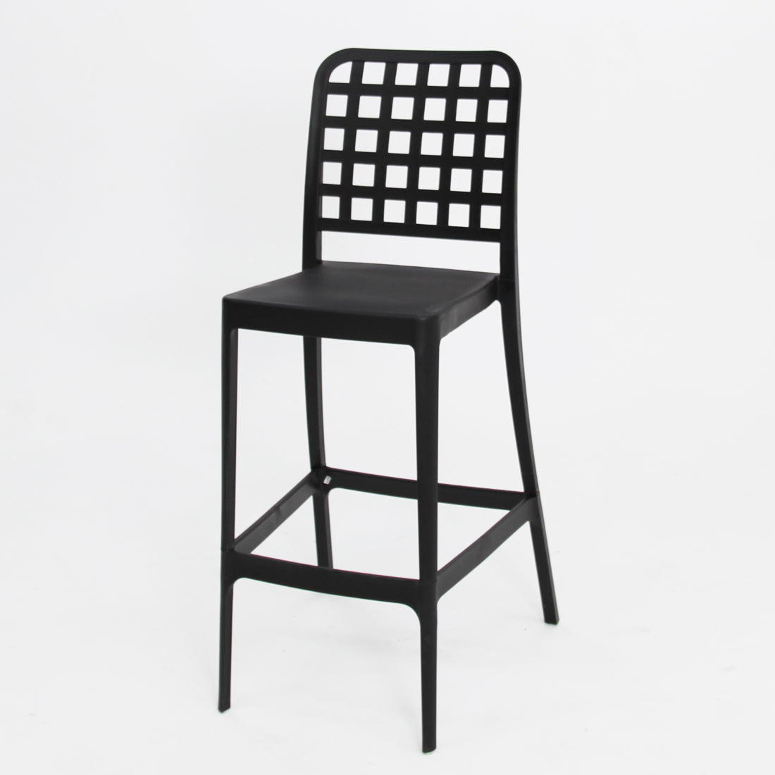 Frankie Resin Armless Barstool Chair - Black
