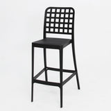 Frankie Resin Armless Barstool Chair - Black