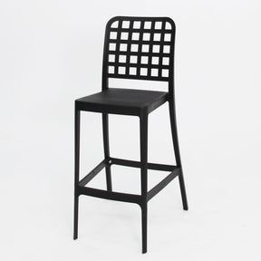Frankie Resin Armless Barstool Chair - Black