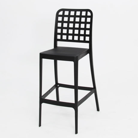 Frankie Resin Armless Barstool Chair - Black