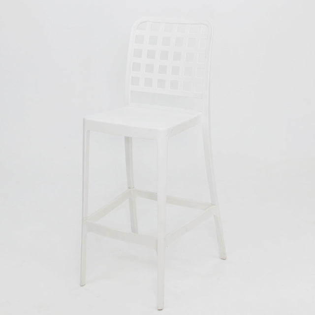 Frankie Resin Armless Barstool - White