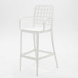 Frankie Resin Barstool with Arms - White