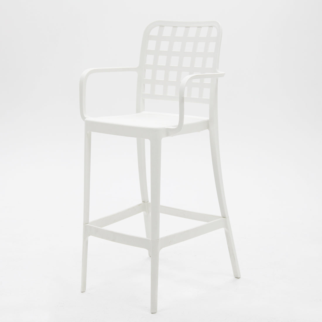 Frankie Resin Barstool with Arms - White