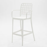 Frankie Resin Barstool with Arms - White