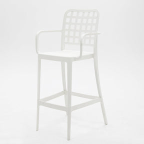 Frankie Resin Barstool with Arms - White