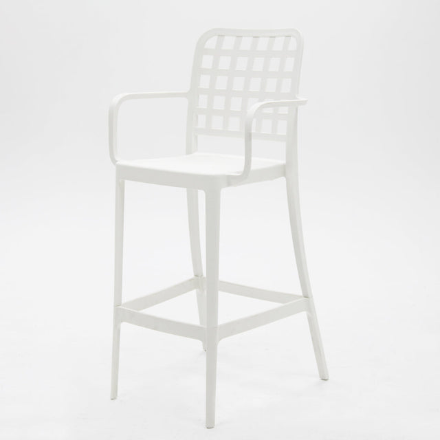 Frankie Resin Barstool with Arms - White