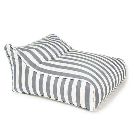 Hang Out Grey + White Outdoor Beanbag