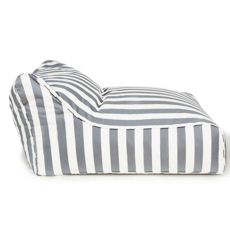 Hang Out Grey + White Outdoor Beanbag