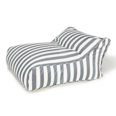 Hang Out Grey + White Outdoor Beanbag