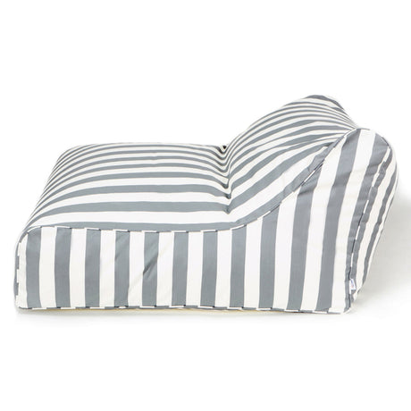 Hang Out Grey + White Outdoor Beanbag