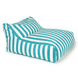 Hang Out Turquoise + White Outdoor Beanbag