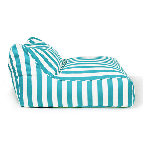 Hang Out Turquoise + White Outdoor Beanbag