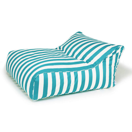 Hang Out Turquoise + White Outdoor Beanbag
