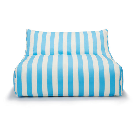Hang Out Light Blue + White Outdoor Beanbag