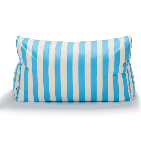 Hang Out Light Blue + White Outdoor Beanbag