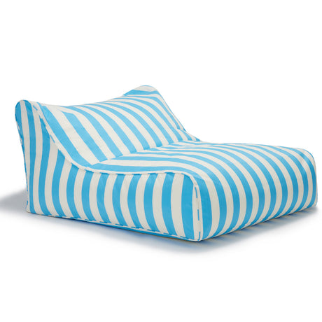Hang Out Light Blue + White Outdoor Beanbag