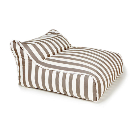 Hang Out Taupe + White Stripe Outdoor Beanbag