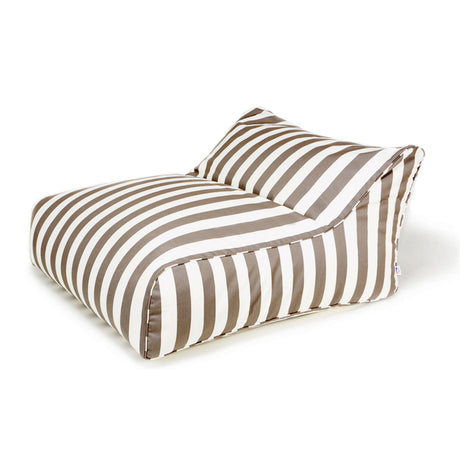 Hang Out Taupe + White Stripe Outdoor Beanbag