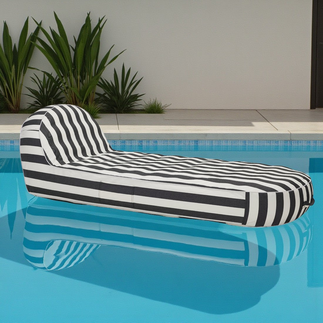 Sierra Day Bed - Charcoal and White Stripe
