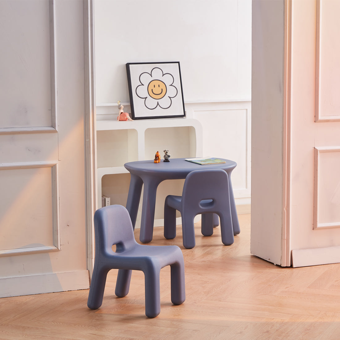 Odie Kids 3pc Table and Chair Set - Blue
