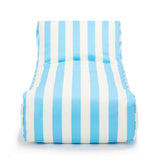 Laid Back Light Blue + White Outdoor Beanbag