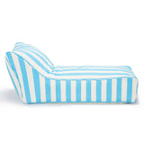 Laid Back Light Blue + White Outdoor Beanbag